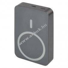EMOS Powerbank k�ls� akku WI 1046, 10000mAh, 20W, Wireless t�lt�s, MagSafe compatibilis, sz�rke