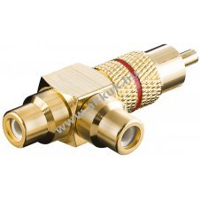 Goobay Cinch Y eloszt� 1x dug� 2x aljzat piros