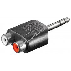 Goobay audio adapter 6,35mm sztere� jack dug� 2x RCA (cinch) aljzat