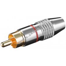 Goobay piros f�m RCA (cinch) csatlakoz� aranyozott �rintkez�kkel