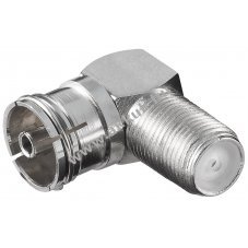 Goobay 90 fokos F-aljzat Koax aljzat sz�gletes adapter cinkb�l