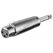 Goobay XLR-Adapter 3 p�lus� XLR aljzat 6,35mm mono jack dug�