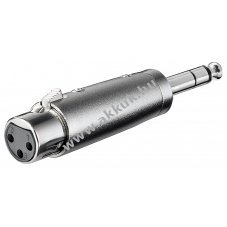 Goobay XLR-Adapter 3 p�lus� XLR aljzat 6,35mm 4 p�lus� sztere� jack dug�
