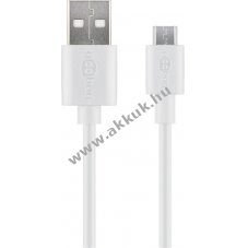 Goobay Micro-USB t�lt� �s szinkronk�bel 5W 1A 1m feh�r Androidhoz