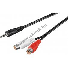 Goobay audio k�beladapter 3,5mm jack 2x sztere� RCA (cinch) aljzat 1,5m