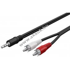 Goobay audio adapterk�bel 3,5mm sztere� jack 2x RCA (cinch) csatlakoz�