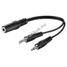 Goobay audio Y-k�bel adapter 3,5mm 1x sztere� aljzat 2x mono dug� 0,2m