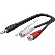 Goobay audio k�beladapter 3,5mm jack dug� 2x sztere� RCA (cinch) aljzat 0,2m