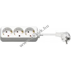Goobay 3m 3x h�l�zati eloszt� feh�r f�m �rintkez�s aljzattal