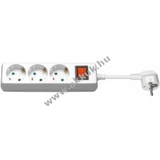 Goobay 3m 3x aljzat kapcsol�val feh�r v�d��rintkez�s