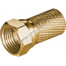 Goobay F-csatlakoz� 7,0mm k�belhez aranyozott r�z-cink kivitel