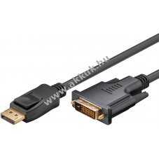 Goobay DisplayPort DVI-D adapterk�bel 3m Dual-Link 24+1 t�