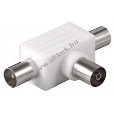 Goobay Koax T-Adapter dupla koax dug� koax aljzat adapter m�anyagb�l