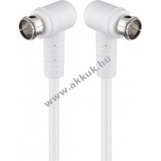 Goobay sz�gletes SAT antennak�bel 80dB dupla �rny�kol�s F-csatlakoz� 90� > F-csatlakoz� 90�