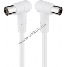 Goobay sz�gletes antennak�bel 80 dB dupla �rny�kol�s Koax csatlakoz� 90� > Koax aljzat 90�