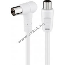 Goobay sz�gletes antennak�bel 80dB dupla �rny�kol�s Koax csatlakoz� 90 fok