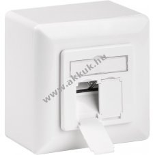 Goobay CAT-6 univerz�lis fali aljzat 2x RJ45 csatlakoz�val feh�r