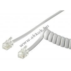 Goobay telefonkagyl� spir�lk�bel CCA RJ10 csatlakoz�val 4P4C 2db/csomag