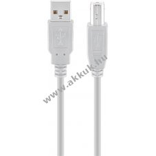 Goobay USB-A USB-B k�bel 3m USB 2.0 480 Mbit/s 0,5A 2,5W sz�rke