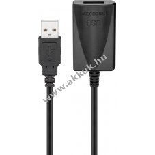 Goobay akt�v USB 2.0 hosszabb�t� k�bel 5m fekete 0,5A 2,5W 480 Mbit/s