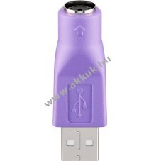 Goobay USB-A-PS2 adapter 0,5W 0,1A USB-A csatlakoz� Mini-DIN-6 aljzat
