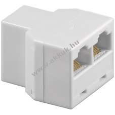 Goobay ISDN-T-Adapter RJ45 aljzat 1x > 2x RJ45 aljzat feh�r