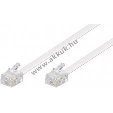 Goobay telefonk�bel RJ11 6P4C csatlakoz�val feh�r CCA vezet�