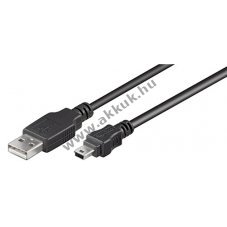 Goobay USB-A Mini-B k�bel 0,15 m USB 2.0 480 Mbit/s 0,5 A 2,5 W fekete