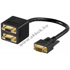 Goobay VGA eloszt� k�bel 1x VGA dug� 2x VGA aljzat aranyozott 15 p�lus