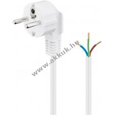 Goobay v�d��rintkez�s h�l�zati k�bel 2m feh�r 3x0,75 mm2 90� csatlakoz�val