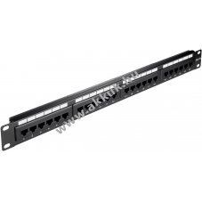 Goobay CAT 5e 19 h�velykes 24 portos UTP patch panel fekete