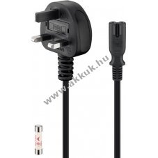 Goobay UK h�l�zati k�bel 1,8m 3 p�lus� C7 csatlakoz�