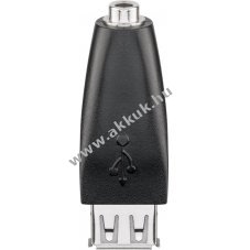 Goobay USB 2.0 USB-A aljzat 3,5mm sztere� jack adapter fekete