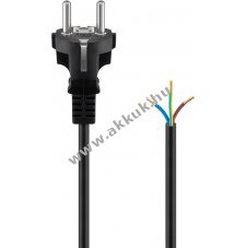 Goobay v�d��rintkez�s t�pk�bel 2m fekete 3x1,5 mm2 Hybrid csatlakoz�val