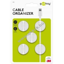 Goobay k�belrendez� 1 ny�l�sos feh�r 5db/csomag