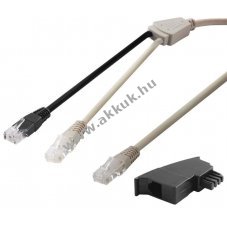 Goobay DSL Y eloszt� adapter RJ45 �s TAE csatlakoz�val k�belk�szlet