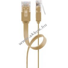 Goobay CAT6 lapos patchk�bel U/UTP 5m vil�gosbarna