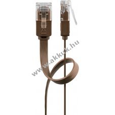 Goobay CAT 6 lapos U/UTP h�l�zati k�bel 1m barna
