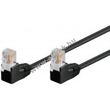Goobay CAT 5e patchk�bel 2x 90� sz�g� U/UTP 2x RJ45 8P8C fekete