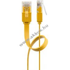 Goobay CAT 6 lapos patchk�bel U/UTP 0,5m s�rga