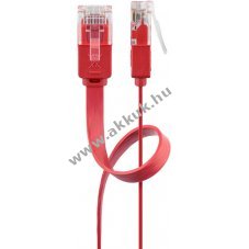 Goobay CAT6 lapos patchk�bel U/UTP 1m piros