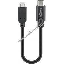 Goobay USB-C� - Micro-B 2.0 USB 2.0 k�bel fekete