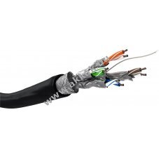 Goobay CAT 6 k�lt�ri h�l�zati k�bel S/FTP CCA AWG 26/7 fekete PE k�peny