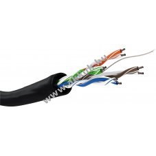 Goobay CAT 5e k�lt�ri h�l�zati k�bel U/UTP fekete 26/7 AWG CCA PE k�peny