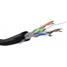 Goobay CAT 6 Outdoor h�l�zati k�bel U/UTP 23 AWG fekete PE burkolat