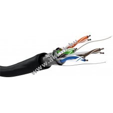 Goobay CAT 5e k�lt�ri h�l�zati k�bel F/UTP fekete CCA AWG 26/7 PE k�peny