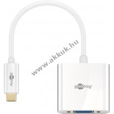 Goobay USB-C VGA adapter 0,2m feh�r USB 3.1 Full HD 1080p 60 Hz