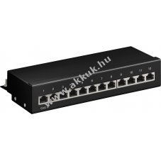 Goobay CAT 6 Mini asztali patch panel 12 port STP �rny�kolt f�m h�z