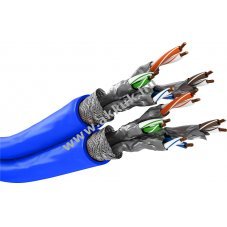 Goobay CAT 7A duplex h�l�zati k�bel S/FTP k�k AWG 22/1 halog�nmentes