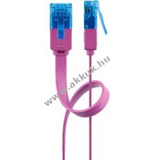 Goobay CAT 6A lapos patchk�bel U/UTP 2m magenta